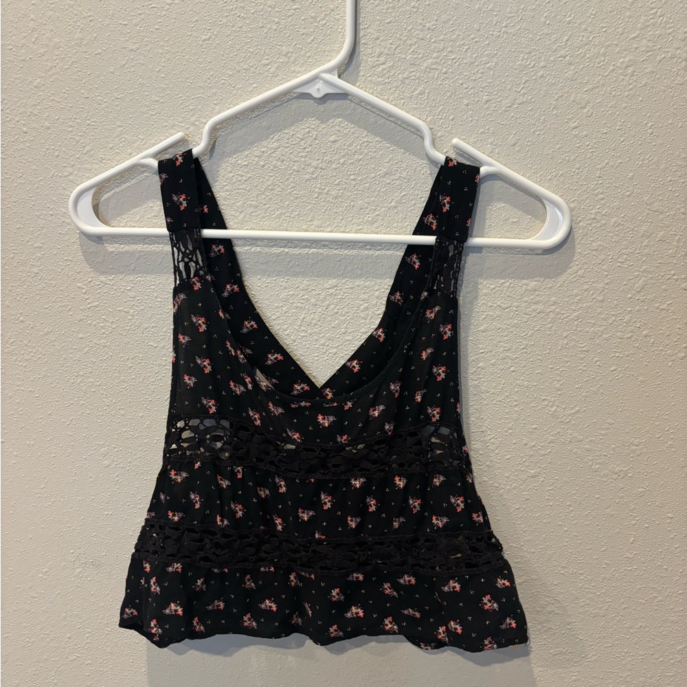 Free People Black Tank Crop Top
